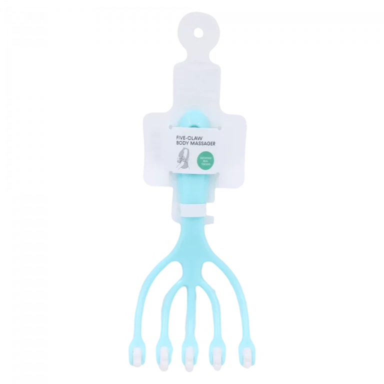 MUMUSO Körpermassagegerät in Handform mit vier Rollen in Blau – vielseitiger Körpermassager zur Selbstmassage.