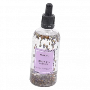 MUMUSO Körperöl mit Lavendelduft und Mandelöl, 100 ml (Transparent) – pflegendes Körperöl für entspannte Körperpflege.