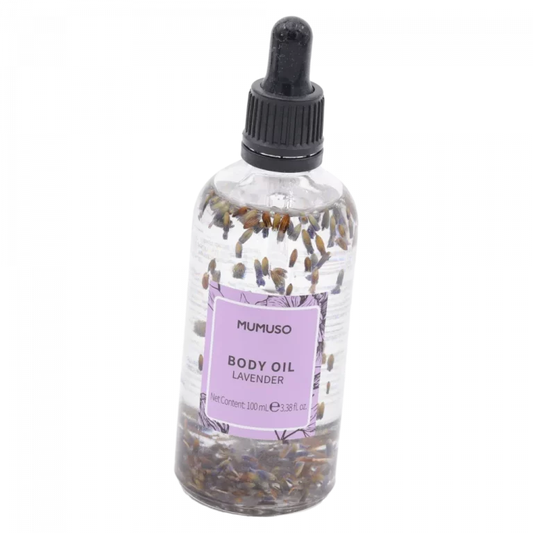 MUMUSO Körperöl mit Lavendelduft und Mandelöl, 100 ml (Transparent) – pflegendes Körperöl für entspannte Körperpflege.