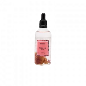 MUMUSO Körperöl mit Rosenblütenblättern und Rosenduft, 100 ml (Rosa) – pflegendes Körperöl für den ganzen Körper.