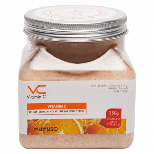 MUMUSO Körperpeeling mit Vitamin C, 350 g (Orange) – feuchtigkeitsspendende Pflege für beanspruchte Haut.