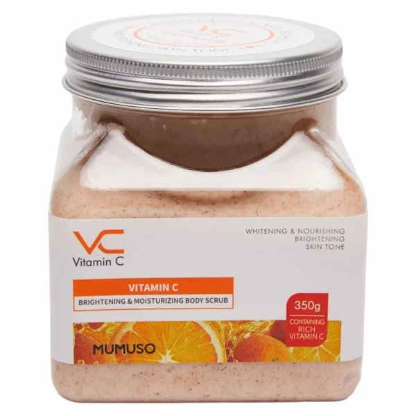 MUMUSO Körperpeeling mit Vitamin C, 350 g (Orange) – feuchtigkeitsspendende Pflege für beanspruchte Haut.