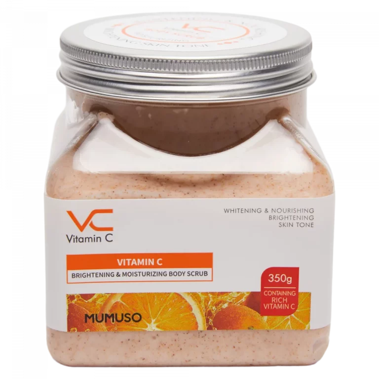 MUMUSO Körperpeeling mit Vitamin C, 350 g (Orange) – feuchtigkeitsspendende Pflege für beanspruchte Haut.