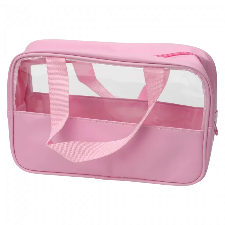 MUMUSO transparente Kosmetiktasche aus PVC in Mittelgröße (Rosa), ideal als praktische Reise Kosmetiktasche aus der Cherry Blossom Kollektion.