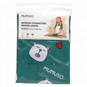 MUMUSO Küchenschürze aus Polyester mit Bären-Print in Grün – pflegeleichte Schürze zum Kochen und Putzen für Erwachsene.