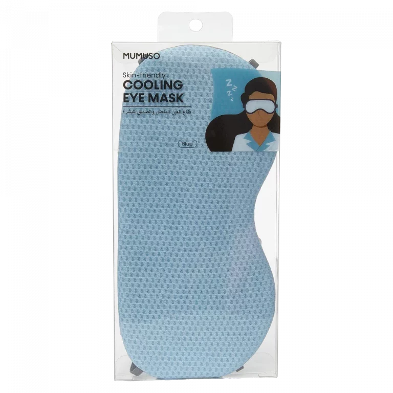 MUMUSO kühlende Augenmaske mit Gel-Pads (Blau), hautfreundlich – ideale Entspannungsmaske für sensible Haut.