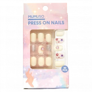 MUMUSO Press-On-Nägel aus ABS mit Blumen, 30 Stück – künstliche Fingernägel für schnelle Nagelverschönerung Zuhause.
