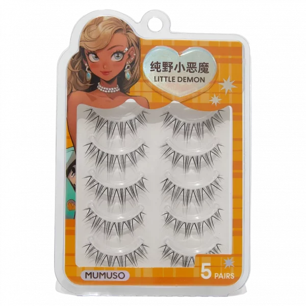 MUMUSO künstliche Wimpern, 5 Paar aus Kunstfaser (Schwarz) – Beauty Tool für kreative Make-up Looks.