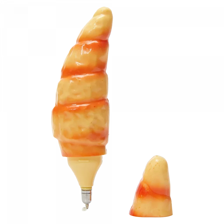 MUMUSO Kugelschreiber im Croissant-Look mit Magnet, mehrfarbig – originelles Schreibwaren-Highlight für Schule und Büro.