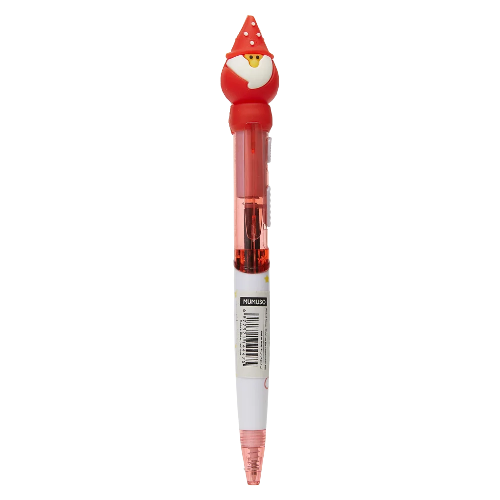 mumuso_kugelschreiber_leuchtfunktion_weihnachtsmann_rot_2.webp MUMUSO Kugelschreiber mit Leuchtfunktion und Weihnachtsmann, rot – origineller Weihnachtskugelschreiber für festliche Stimmung.