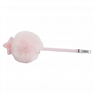 MUMUSO Kugelschreiber mit Pompon und Sternen-Print (Rosa) – kreatives Schreibwaren-Accessoire für Schule oder Büro.