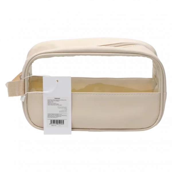 MUMUSO Kulturbeutel aus PVC mit Sichtfenster, aus der Kollektion Cherry Blossom in Ivory White für Reisen.
