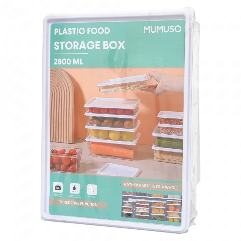 MUMUSO Aufbewahrungsbox aus Kunststoff, 2800 ml (transparent) – vielseitige Box für Lebensmittel und Haushalt.