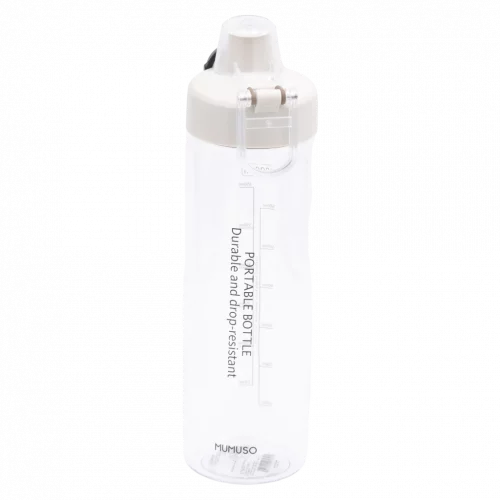 MUMUSO Kunststoff-Trinkflasche mit Flip-Deckel, 800 ml (Grau) – praktische Trinkflasche für Sport, BPA-frei und robust.