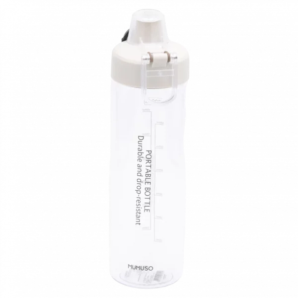 MUMUSO Kunststoff-Trinkflasche mit Flip-Deckel, 800 ml (Grau) – praktische Trinkflasche für Sport, BPA-frei und robust.