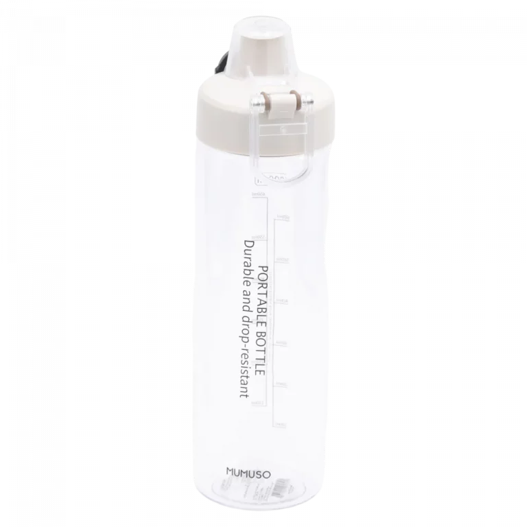 MUMUSO Kunststoff-Trinkflasche mit Flip-Deckel, 800 ml (Grau) – praktische Trinkflasche für Sport, BPA-frei und robust.