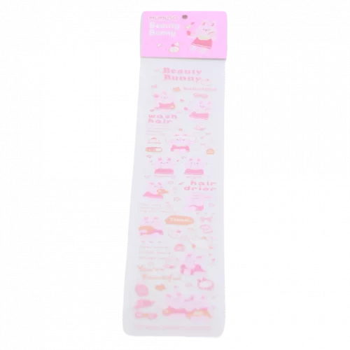 MUMUSO Masking Tape lang mit Hasen, rosa – kreatives Deko-Tape für Basteln, ideal für Kinderzimmer oder Notizbücher.