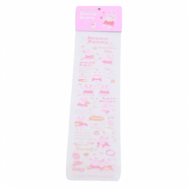 MUMUSO Masking Tape lang mit Hasen, rosa – kreatives Deko-Tape für Basteln, ideal für Kinderzimmer oder Notizbücher.