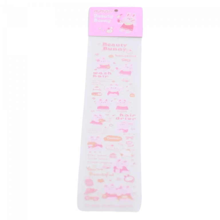 MUMUSO Masking Tape lang mit Hasen, rosa – kreatives Deko-Tape für Basteln, ideal für Kinderzimmer oder Notizbücher.