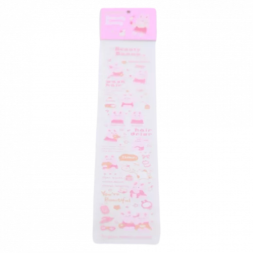 MUMUSO Masking Tape lang mit Hasen, rosa – kreatives Deko-Tape für Basteln, ideal für Kinderzimmer oder Notizbücher.