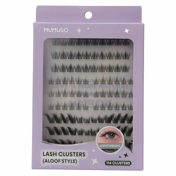 MUMUSO Fake Eyelash im Aloof-Stil, schwarze Lash Clusters für individuelles Wimpern-Styling – Wimpernverlängerung zu Hause.