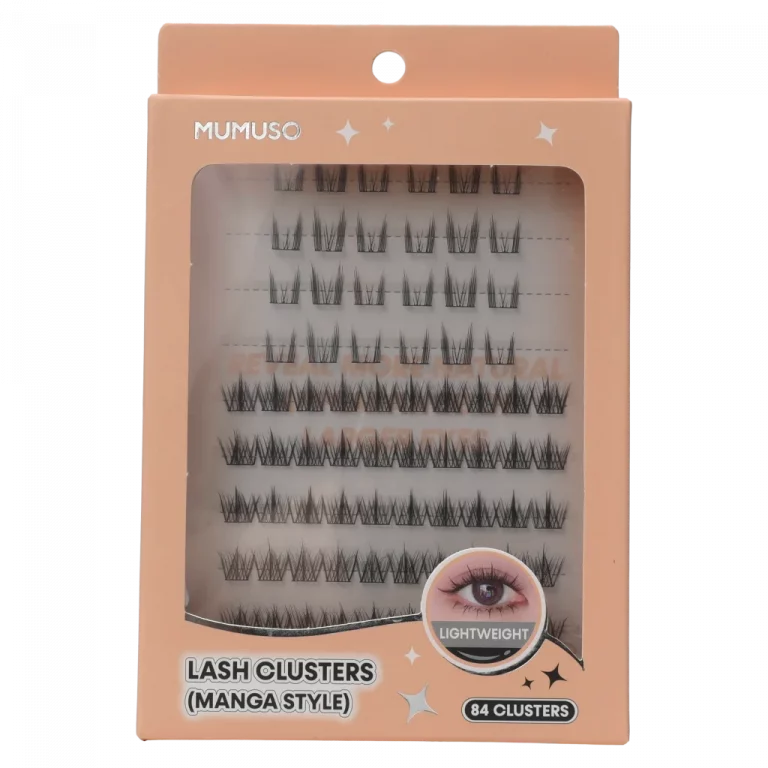 MUMUSO Lash Clusters im Manga-Stil, Fake Eyelash Clusters (Schwarz), ideal für individuelle Wimpernverlängerung zuhause.