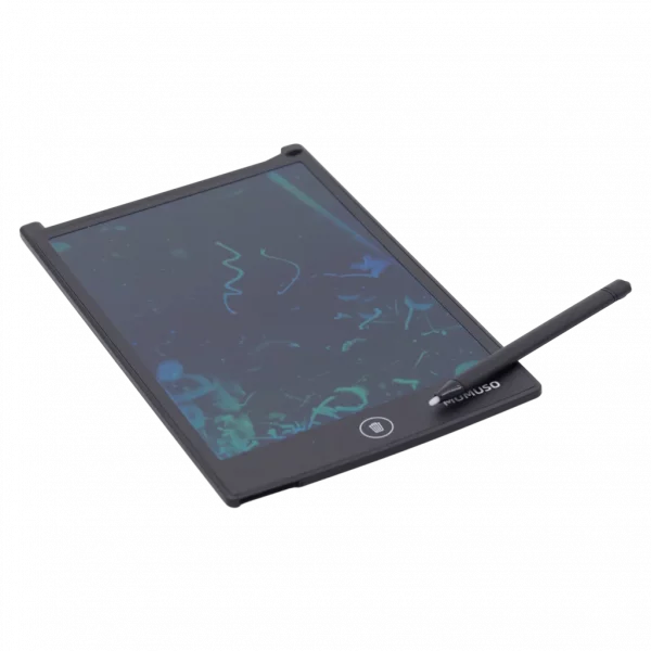 MUMUSO LCD-Schreibtablet für Kinder, augenschonendes Digitales Zeichenbrett aus HIPS mit LCD-Display in Schwarz.