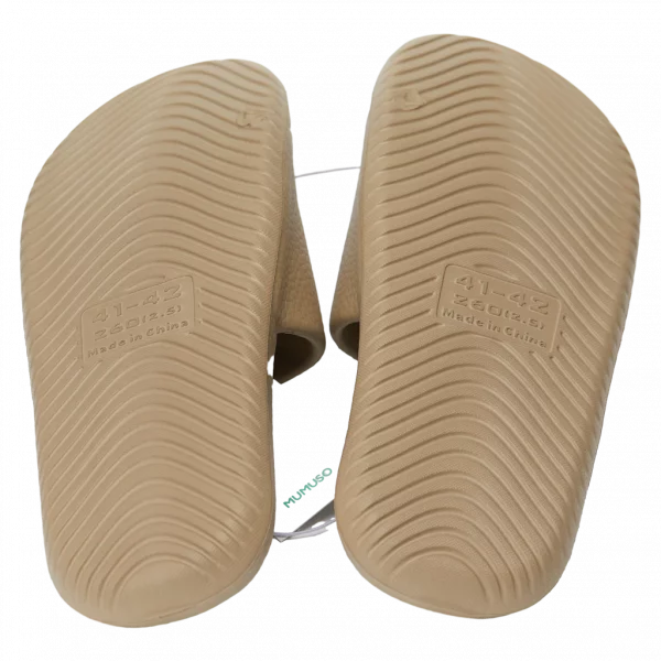 MUMUSO Herren Badeslipper aus EVA in Khaki, Größe 41-42 – leichte Slipper für Bad und Sauna, rutschfest und bequem.