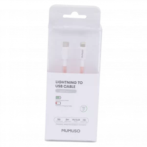 MUMUSO Lightning-zu-USB-Kabel, 2 m (Rosa) – langlebiges iPhone Ladekabel aus Nylon für schnelles Aufladen.