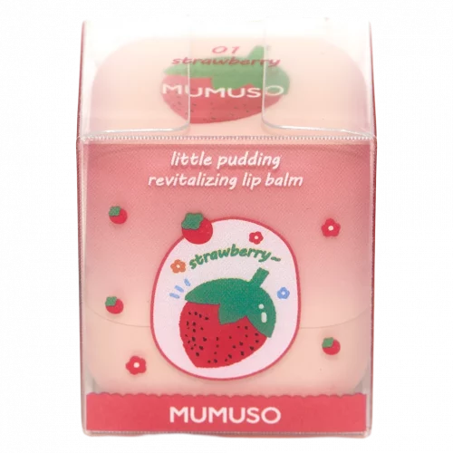 MUMUSO Lippenbalsam mit Erdbeer-Print, 26 g (Rosa) – feuchtigkeitsspendende Lippenpflege für den Alltag.
