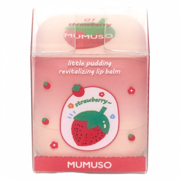 MUMUSO Lippenbalsam mit Erdbeer-Print, 26 g (Rosa) – feuchtigkeitsspendende Lippenpflege für den Alltag.