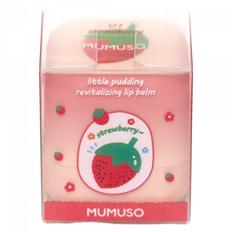 MUMUSO Lippenbalsam mit Erdbeer-Print, 26 g (Rosa) – feuchtigkeitsspendende Lippenpflege für den Alltag.