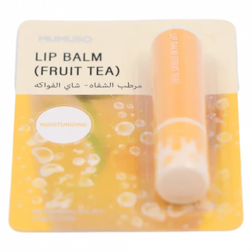 MUMUSO Lippenbalsam mit Früchtetee-Duft, orange, pflegender Stift für Lippenpflege und Feuchtigkeit.