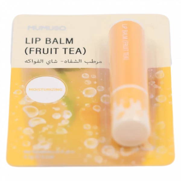 MUMUSO Lippenbalsam mit Früchtetee-Duft, orange, pflegender Stift für Lippenpflege und Feuchtigkeit.