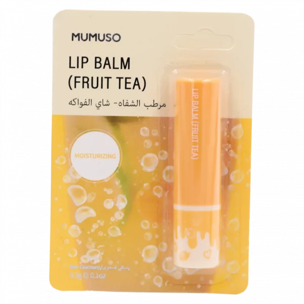 MUMUSO Lippenbalsam mit Früchtetee-Duft, orange, pflegender Stift für Lippenpflege und Feuchtigkeit.