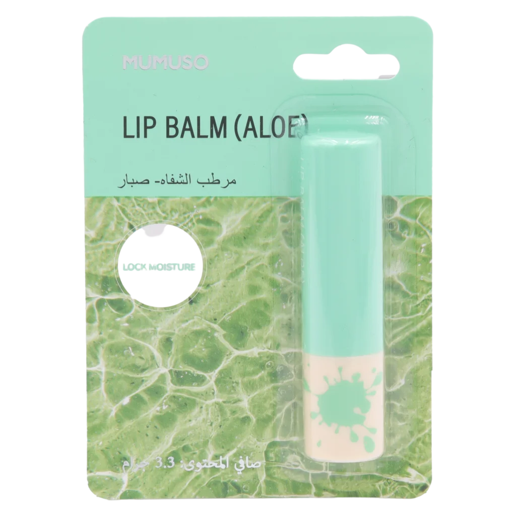 MUMUSO Lippenbalsam mit Aloe, feuchtigkeitsspendend (Mint) – pflegender Lippenbalsam für empfindliche Haut, 3,3 g.