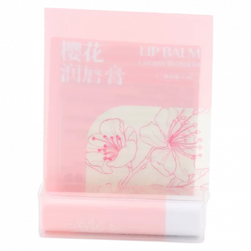 MUMUSO Lippenpflegestift mit Kirschblüte, 21 g (Rosa) – feuchtigkeitsspendender Lippenbalsam für trockene Lippen.
