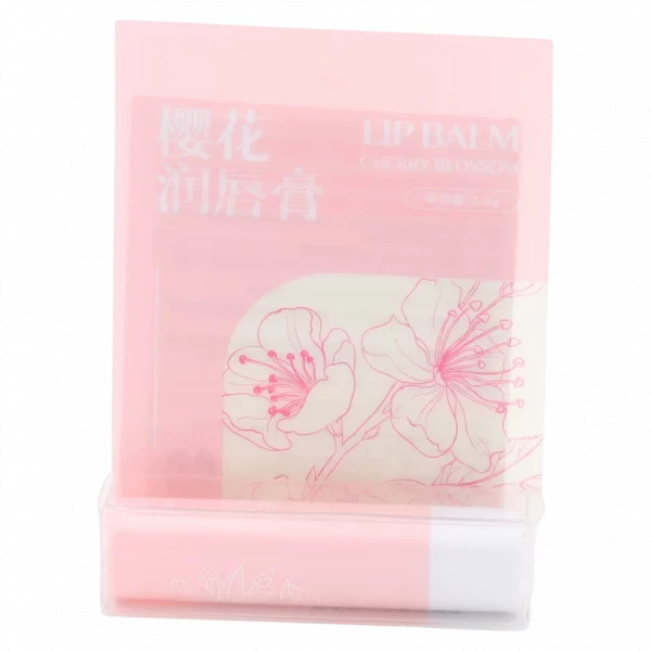 MUMUSO Lippenpflegestift mit Kirschblüte, 21 g (Rosa) – feuchtigkeitsspendender Lippenbalsam für trockene Lippen.