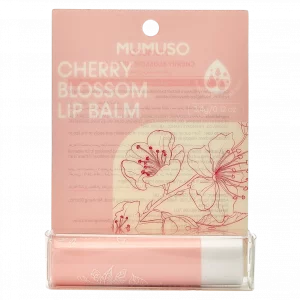 MUMUSO Lippenpflegestift mit Kirschblüte, 21 g (Rosa) – feuchtigkeitsspendender Lippenbalsam für trockene Lippen.