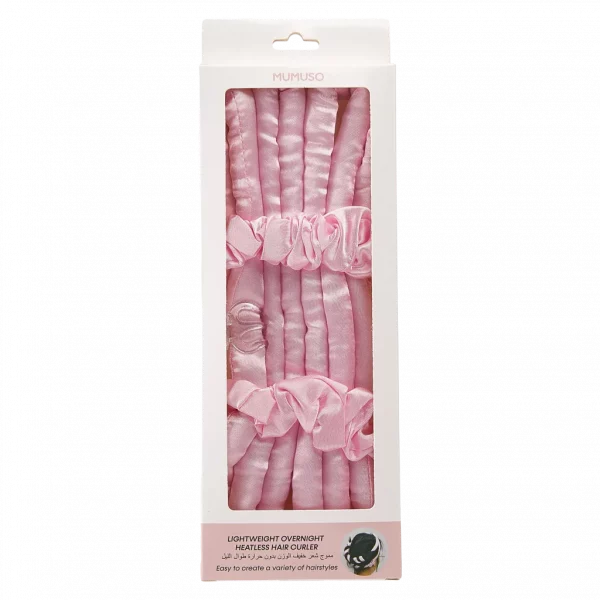 MUMUSO Lockenwickler für die Nacht in Rosa – schonendes Haarstyling Tool für langanhaltende, hitzefreie Locken.