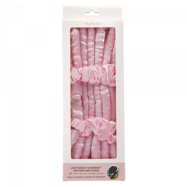 MUMUSO Lockenwickler für die Nacht in Rosa – schonendes Haarstyling Tool für langanhaltende, hitzefreie Locken.