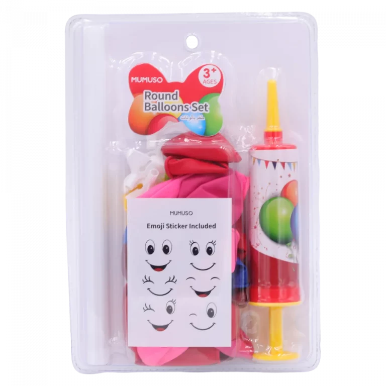 MUMUSO Luftballon-Set aus Naturlatex mit Emoji-Stickern und Pumpe – bunte Kinder Luftballons für Geburtstagsparty.