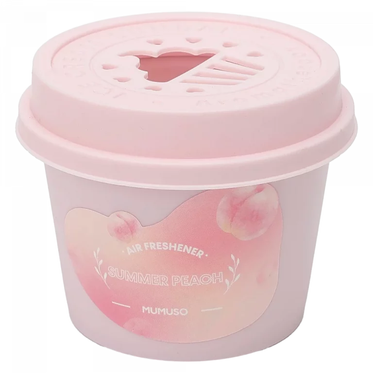 MUMUSO Lufterfrischer Sommer-Pfirsich, 190 g – Raumduft im rosa Behälter für lang anhaltende Frische im Zuhause.