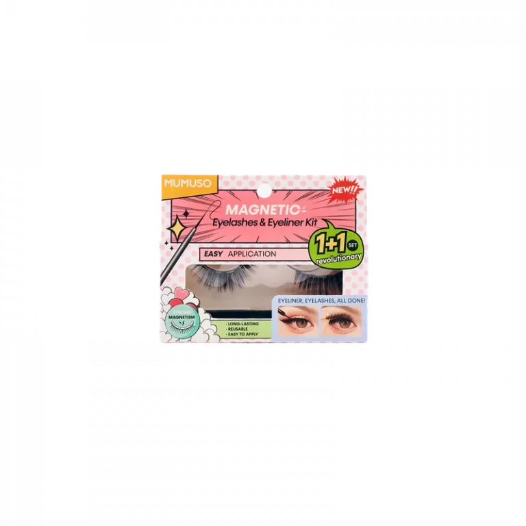 MUMUSO magnetische Wimpern mit Eyeliner aus Kunstfaser, Schwarz – künstliche Wimpern für natürliche Wimpernverlängerung.