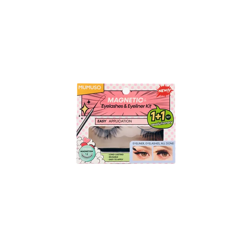 MUMUSO magnetische Wimpern mit Eyeliner aus Kunstfaser, Schwarz – künstliche Wimpern für natürliche Wimpernverlängerung.