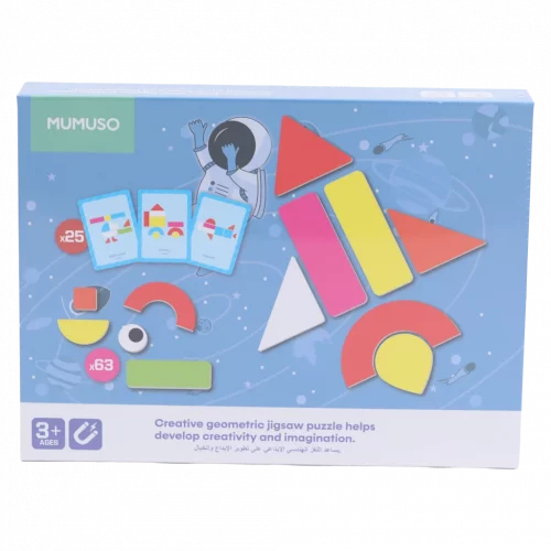 MUMUSO Magnetpuzzle für Kinder aus Papier, 2D-Puzzle in geometrischer Form, mehrfarbig – kreatives Lernspielzeug ab 3 Jahren.