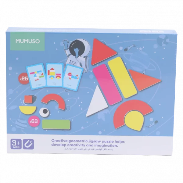 MUMUSO Magnetpuzzle für Kinder aus Papier, 2D-Puzzle in geometrischer Form, mehrfarbig – kreatives Lernspielzeug ab 3 Jahren.