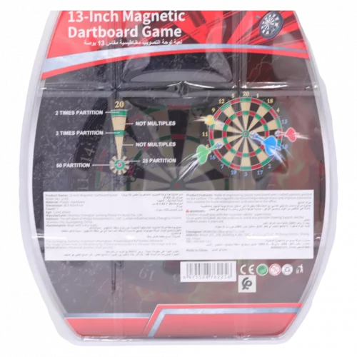 MUMUSO magnetisches Dartspiel, 13 Zoll aus Kunststoff und Metallkomponenten – sicheres Dartspiel für Kinderzimmer.