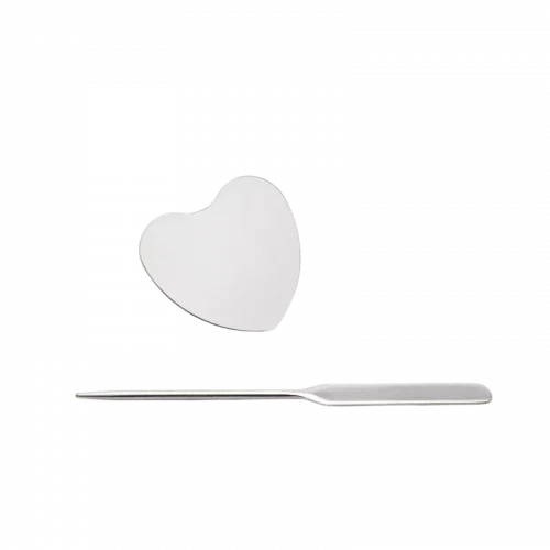 MUMUSO Make-up Palette aus Edelstahl mit Herzform und Spatel (Silber) – hygienisches Beauty Tool Set für Foundation.