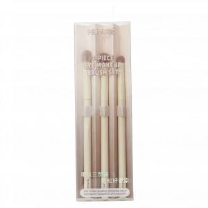 MUMUSO 3-teiliges Make-up-Pinselset für Augen-Make-up, Augenpinsel mit Nylon-Borsten und Holzgriff in Beige.